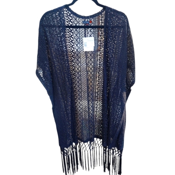 G by Guess Sweaters - NWT G By Guess Black Anita Fringe Kimono